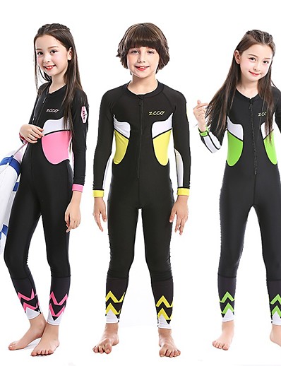cheap Sportswear-ZCCO Boys&#039; Girls&#039; Rash Guard Dive Skin Suit Swimwear Diving Suit Bodysuit UV Sun Protection UPF50+ Breathable Front Zip Full Body - Patchwork Swimming Diving Surfing Snorkeling Winter Spring Summer
