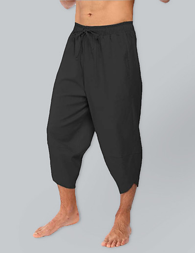 ราคาถูก เสื้อผ้าผู้ชาย-สำหรับผู้ชาย ลำลอง / สปอร์ต สายผูก กางเกงขาสั้นรัดรูป น่องยาว กางเกง ที่มา ทุกวัน สีทึบ ข้อมือระดับกลาง ระบายอากาศ กลางแจ้ง สีดำ สีเทา ขาว S M L XL XXL