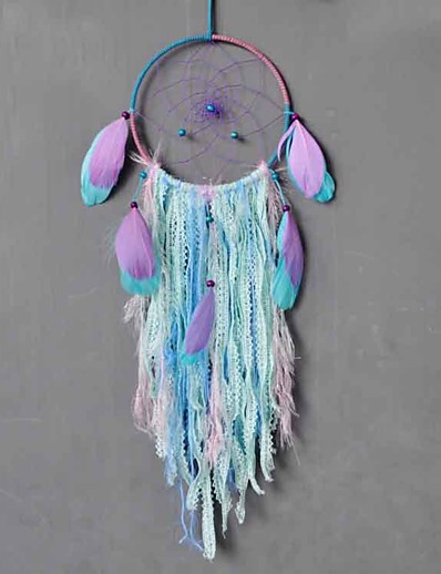 cheap Basic Collection-Boho Dream Catcher Handmade Gift Wall Hanging Decor Art Ornament Crafts Feather For Kids Bedroom Wedding Festival