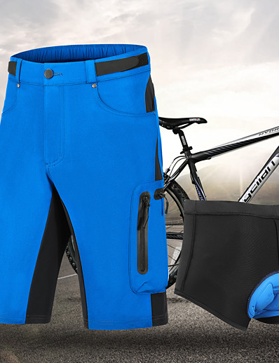 cheap Sportswear-Men&#039;s Summer Cycling Padded Shorts Biker Shorts Polyester Bike Padded Shorts / Chamois MTB Shorts Sports Patchwork Green / Black / black+black / Blue / Black Clothing Apparel Relaxed Fit Bike Wear