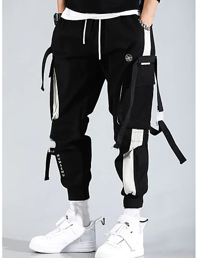 رخيصةأون ملابس تحتية للرجال-سروال هارلم بنطلون قطن أسود S M L XL 2XL