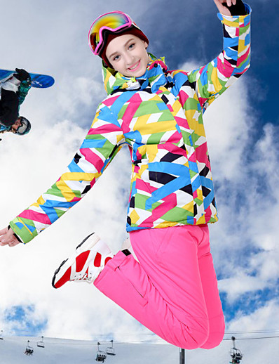 cheap Sportswear-ARCTIC QUEEN Women&#039;s Ski Jacket with Bib Pants Ski Suit Outdoor Thermal Warm Waterproof Windproof Breathable Winter Snow Suit Clothing Suit for Ski / Snowboard Winter Sports / Long Sleeve