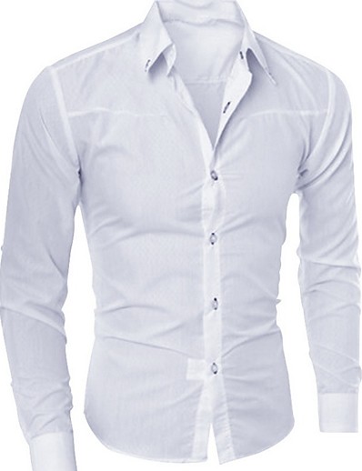 cheap Men-Casual Men&#039;s Dress Shirt Long Sleeve Luxury Button Up Silk Cotton Shirt Slim Fit Hand Sewing Fashion No Ironing Western Design