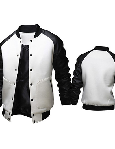 cheap Men-mens fashion splicing sleeve letterman jacket varsity baseball bomber jacket