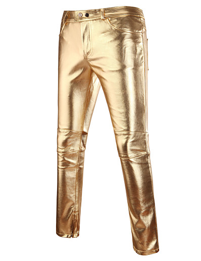 ieftine Pantaloni Bărbați-Bărbați Casual Pantaloni Buzunar chinez Lungime totală Pantaloni Micro-elastic Casual Zilnic Culoare solidă Talie medie Respirabil Exterior Negru Argintiu Auriu XL XXL 3XL