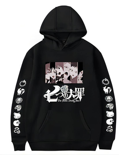 cheap Cosplay &amp; Costumes-Inspired by The Seven Deadly Sins Cosplay Costume Hoodie Cosplay Graphic Prints Poly / Cotton Hoodie Printing Harajuku Graphic For Men&#039;s / Women&#039;s