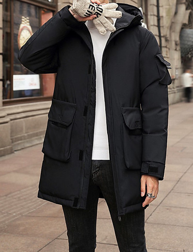 olcso Női hosszú kabátok és parkák-Férfi Kosaras Szokványos Kabát Normál Zakók Egyszínű Fehér Fekete Rubin