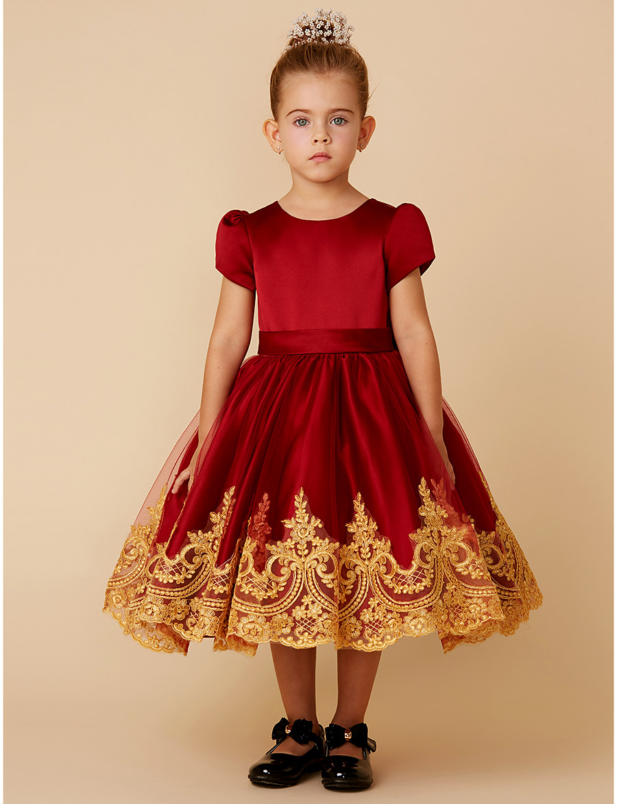 Knee Length Flower Girl White Dress