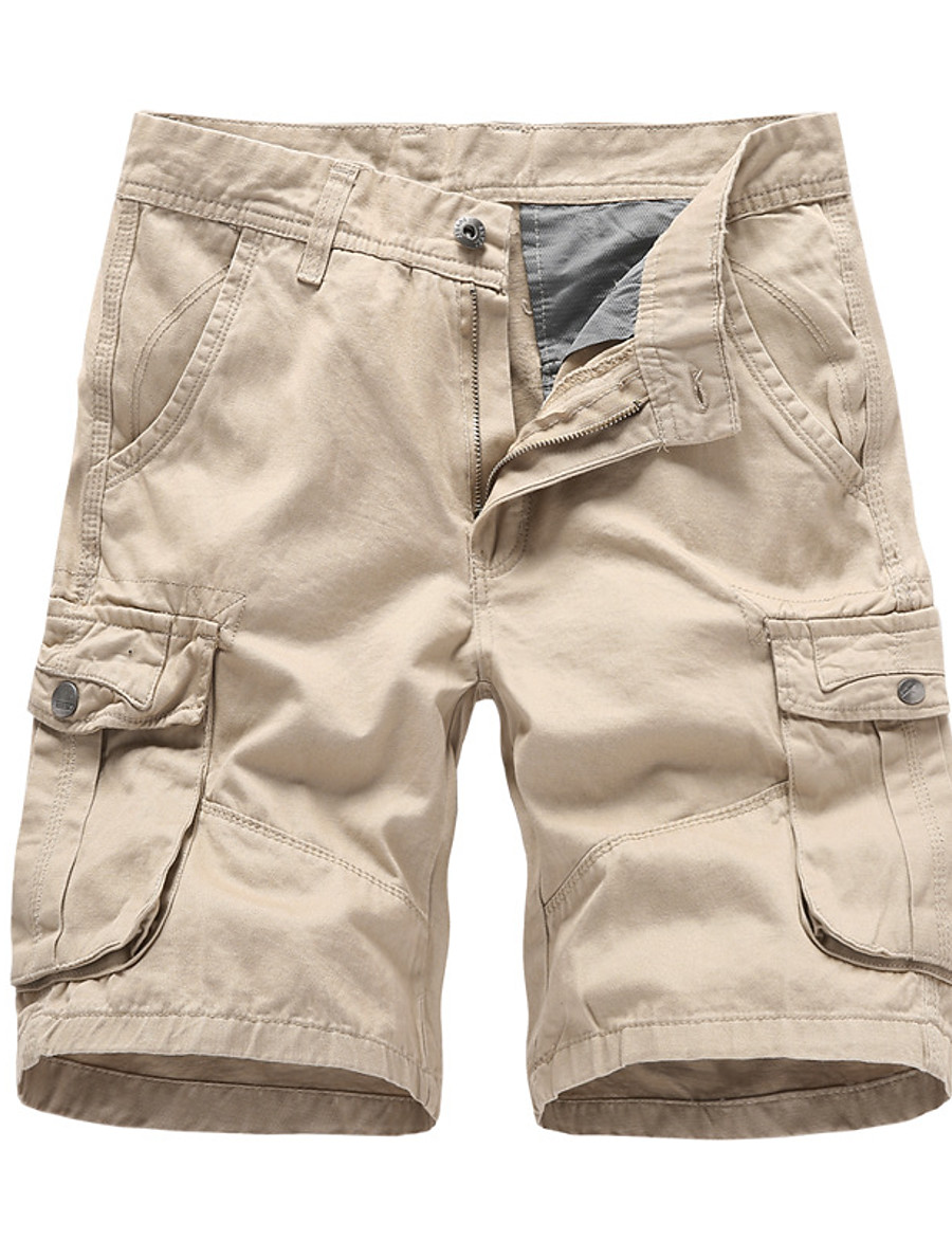  cargo shorts for men,cargo shorts for men,long cargo shorts below knee relaxed fit multi-pocket  messenger shorts khaki