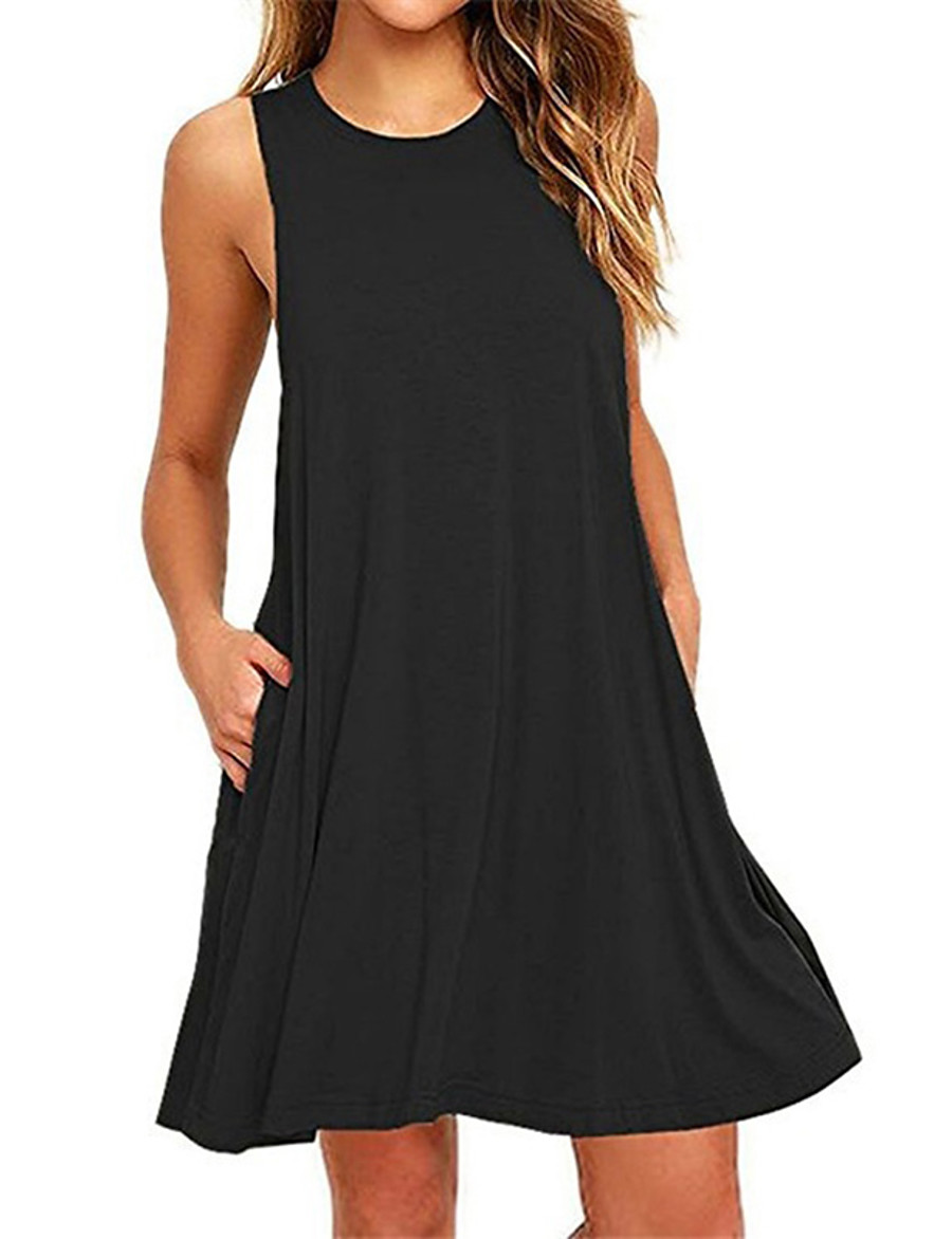 Damen Sommerkleid Minikleid Schwarz Purpur Wein Königsblau