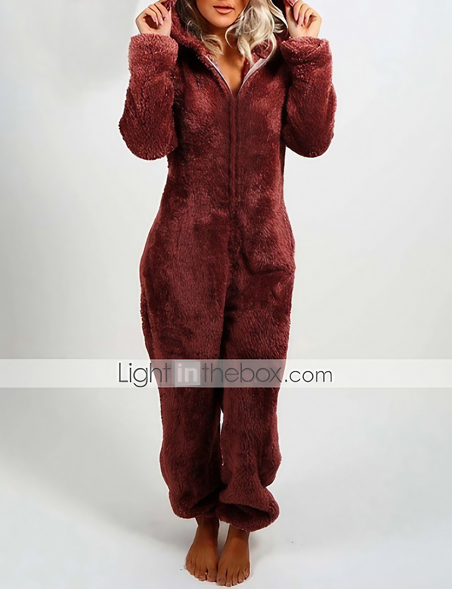  Women's Basic Home Christmas Causal 2021 Purple Blushing Pink Wine Jumpsuit Loose Solid Color