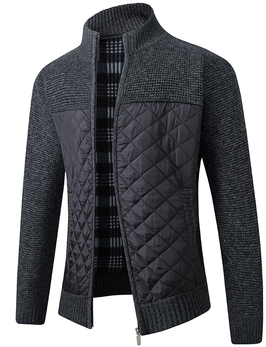 black and grey color block sweater