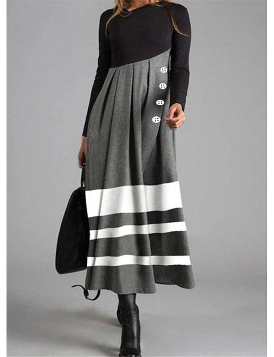 perfect situation grey long sleeve shift dress