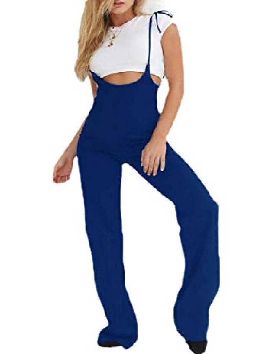 women's high waist suspender jumpsuit overalls romper palazzo pants