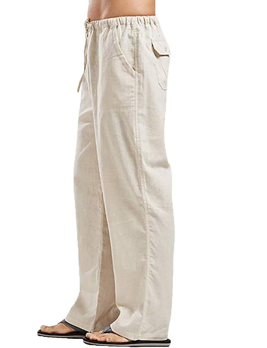  Men's Harlem Pants Pure Color Harem Straight Loose Full Length Pants Inelastic Casual Cotton Blend Solid Color Blue Black Gray khaki Green S M L XL XXL