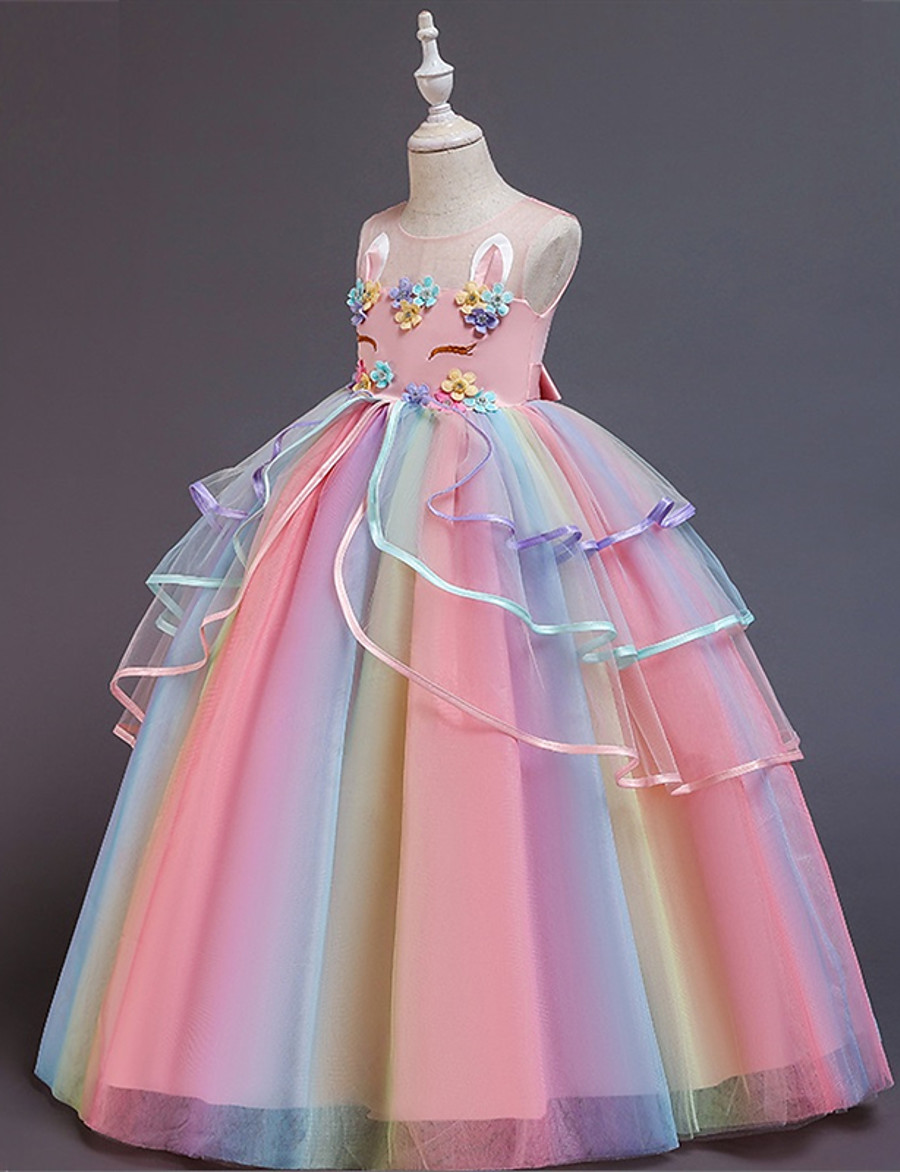 robe de petite fille pour enfants costume de fête princesse licorne