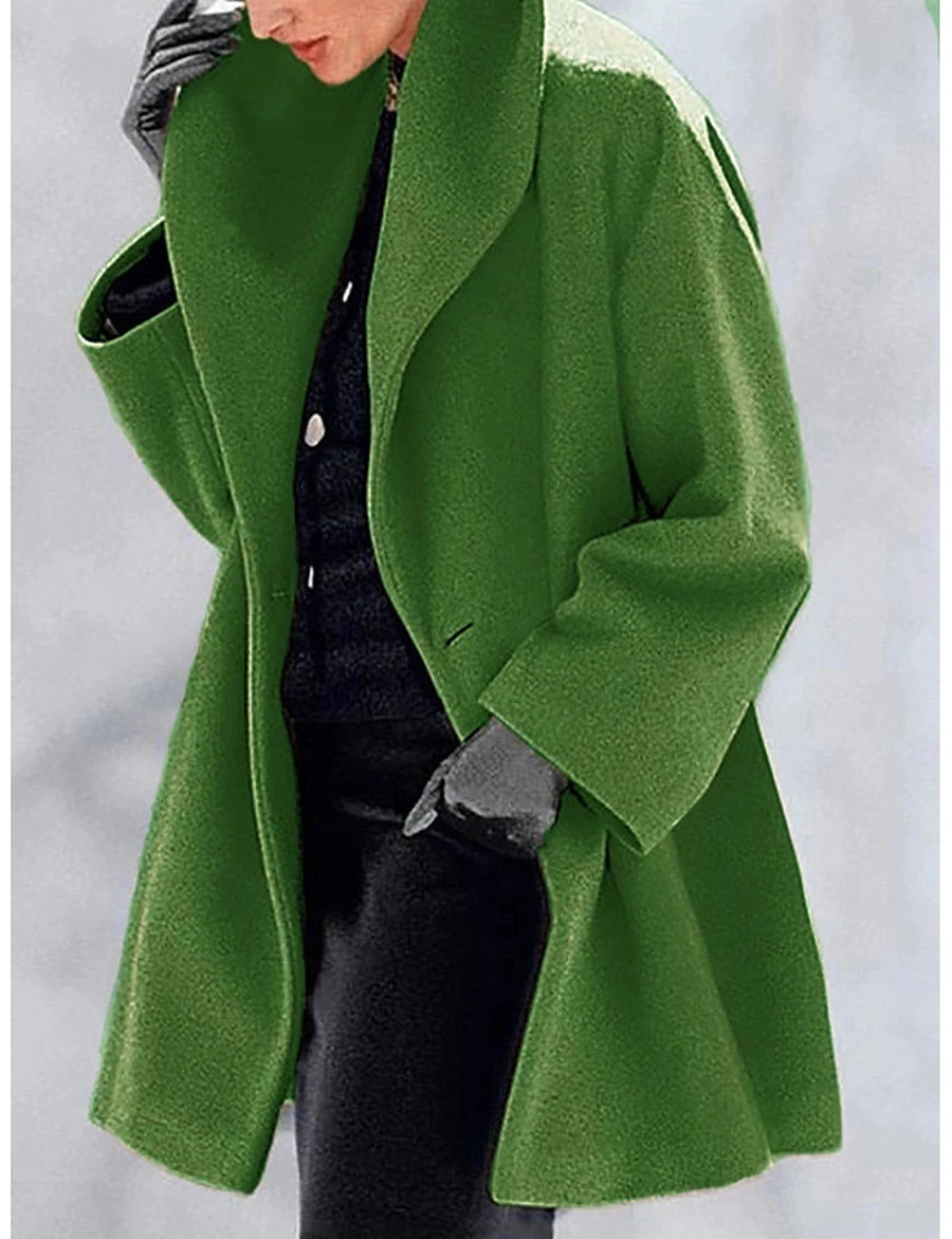  Women's Coat Fall Winter Spring Street Casual Daily Regular Coat Warm Fashion Regular Fit Basic Casual Jacket Long Sleeve Hooded Solid Color Camel Black Green
