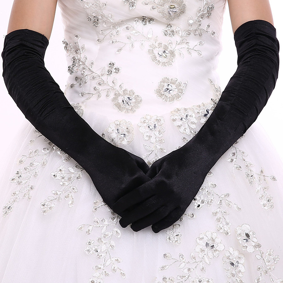 ADOR Elastic Satin Spandex Fabric Opera Length Glove