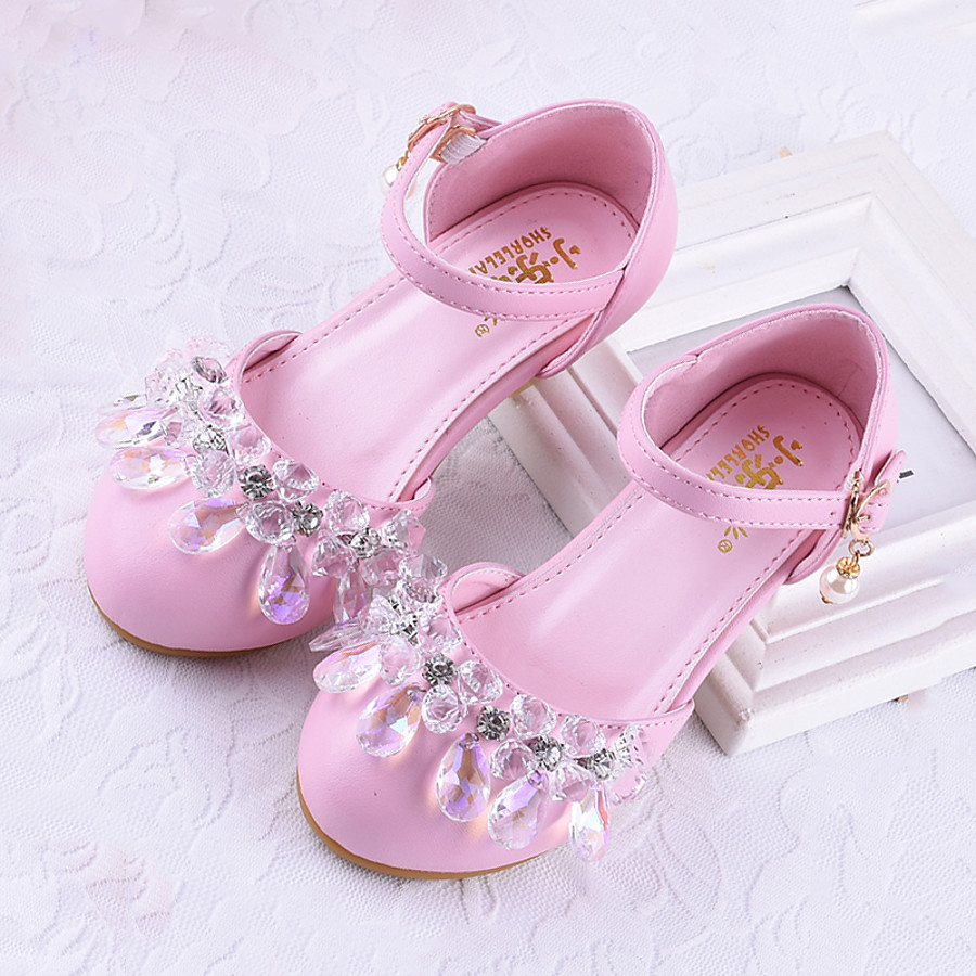 Girls' Tiny Heels for Teens PU Heels Crystal Pink / Silver Spring ...