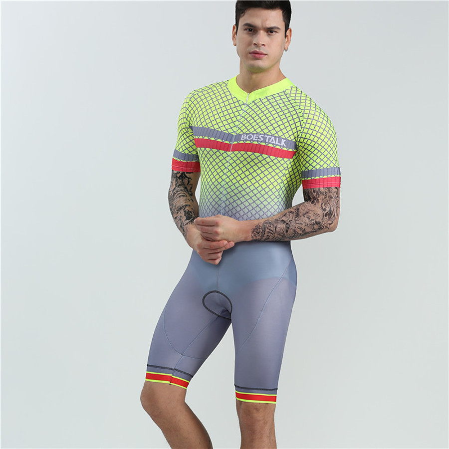 Download BOESTALK Men's Short Sleeve Cycling Jersey with Shorts ...