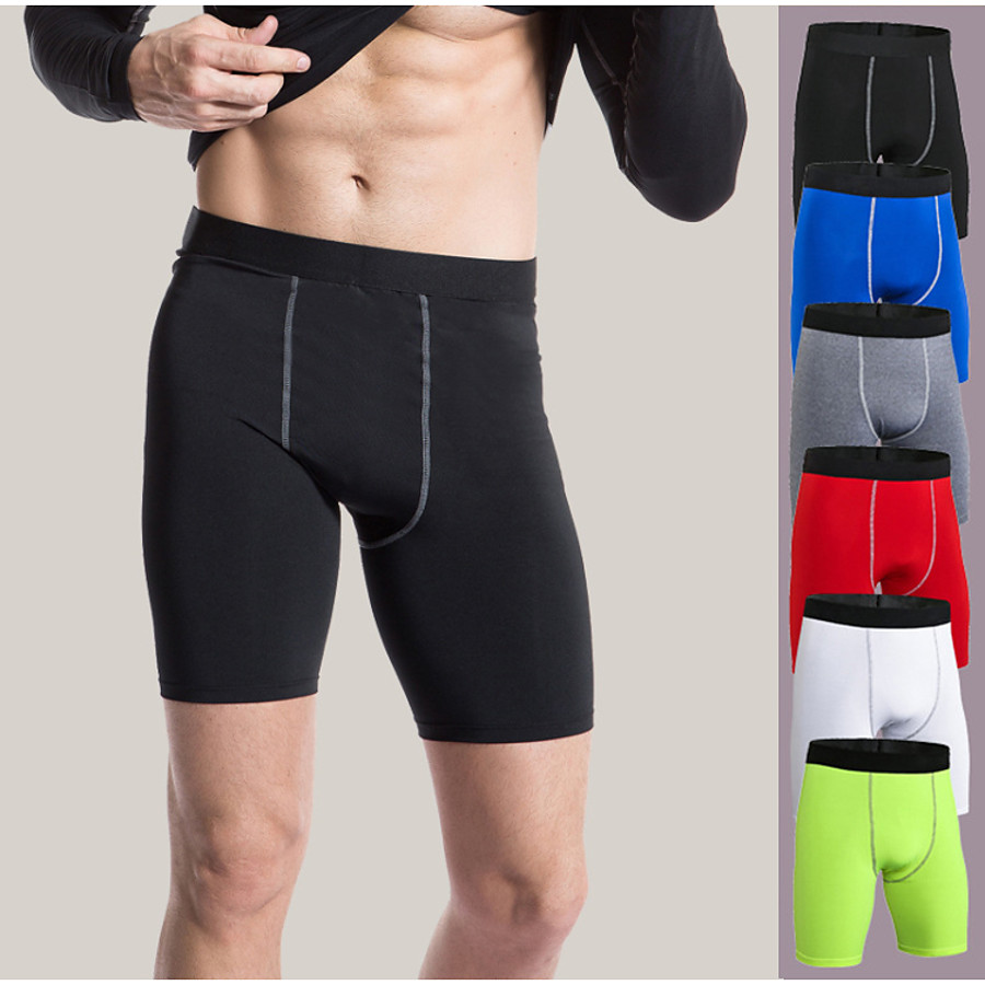  YUERLIAN Men's Sports Underwear Compression Shorts Training Shorts Compression Clothing Briefs Elastane Gym Workout Basketball Running Triathlon Breathable Quick Dry Sweat wicking Sport Solid Colored