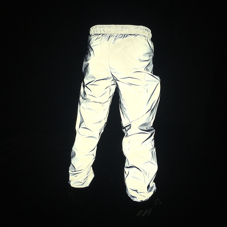  women's men's reflective pants high visibility running trousers dance pants night sporting jogger pants