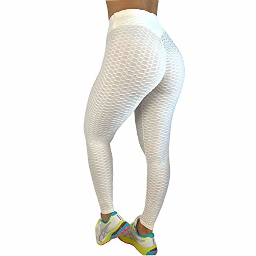  womens fitness and loungewear honeycomb exercise legging ice white