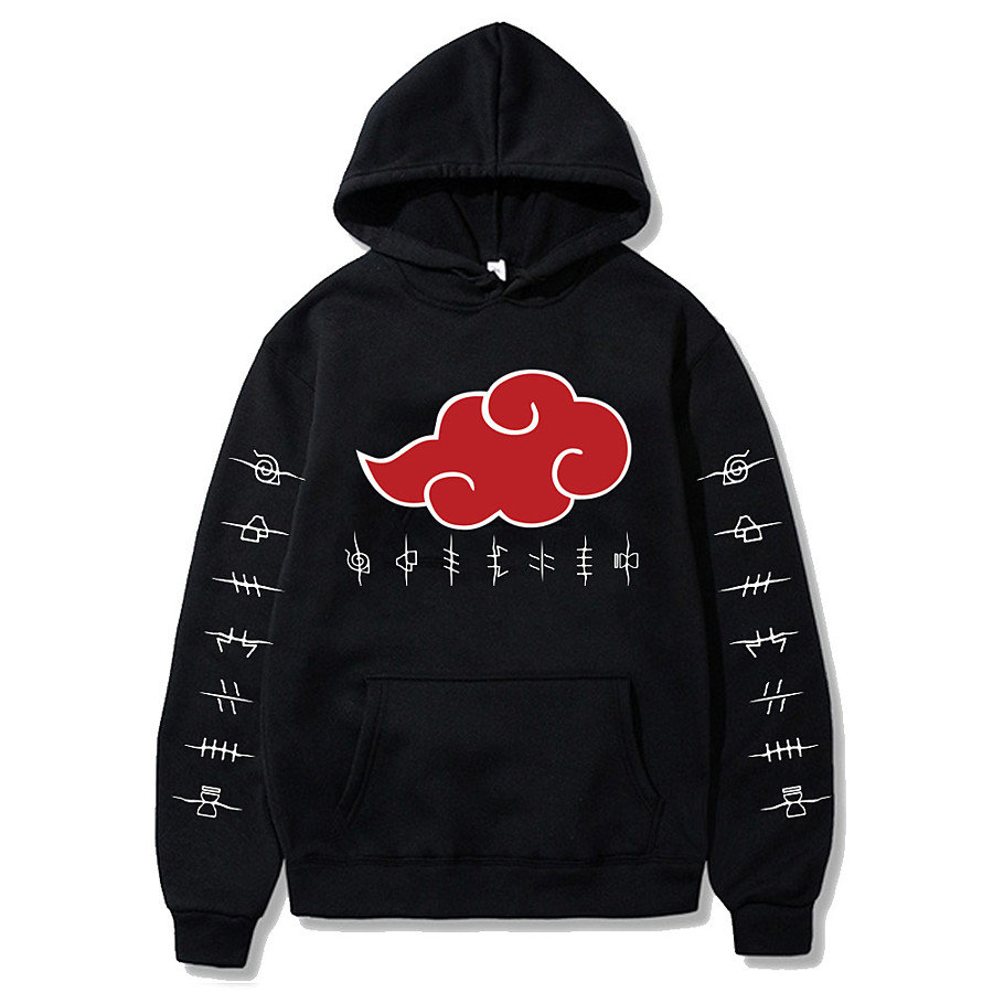  Inspired by Naruto Akatsuki Cosplay Costume Hoodie Polyester / Cotton Blend Graphic Printing Harajuku Graphic Hoodie For Women's / Men's