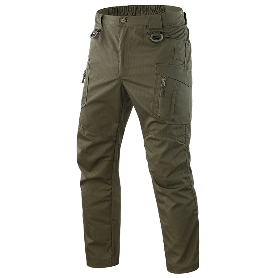  Men's Hiking Cargo Pants Tactical Cargo Pants Autumn / Fall Spring Summer Ripstop Multi-Pockets Breathable Quick Dry Nylon Cotton Bottoms for Camping / Hiking Hunting Fishing Dark Khaki Green Ruins