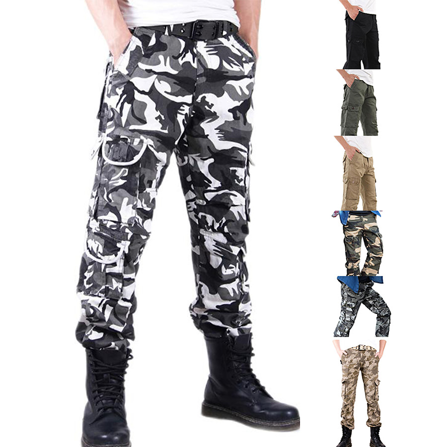  Men's Hiking Cargo Pants Tactical Pants Tactical Cargo Pants Autumn / Fall Spring Summer Ripstop Breathable Quick Dry Sweat-Wicking Bottoms for Camping / Hiking Hunting Fishing Water wave camouflage