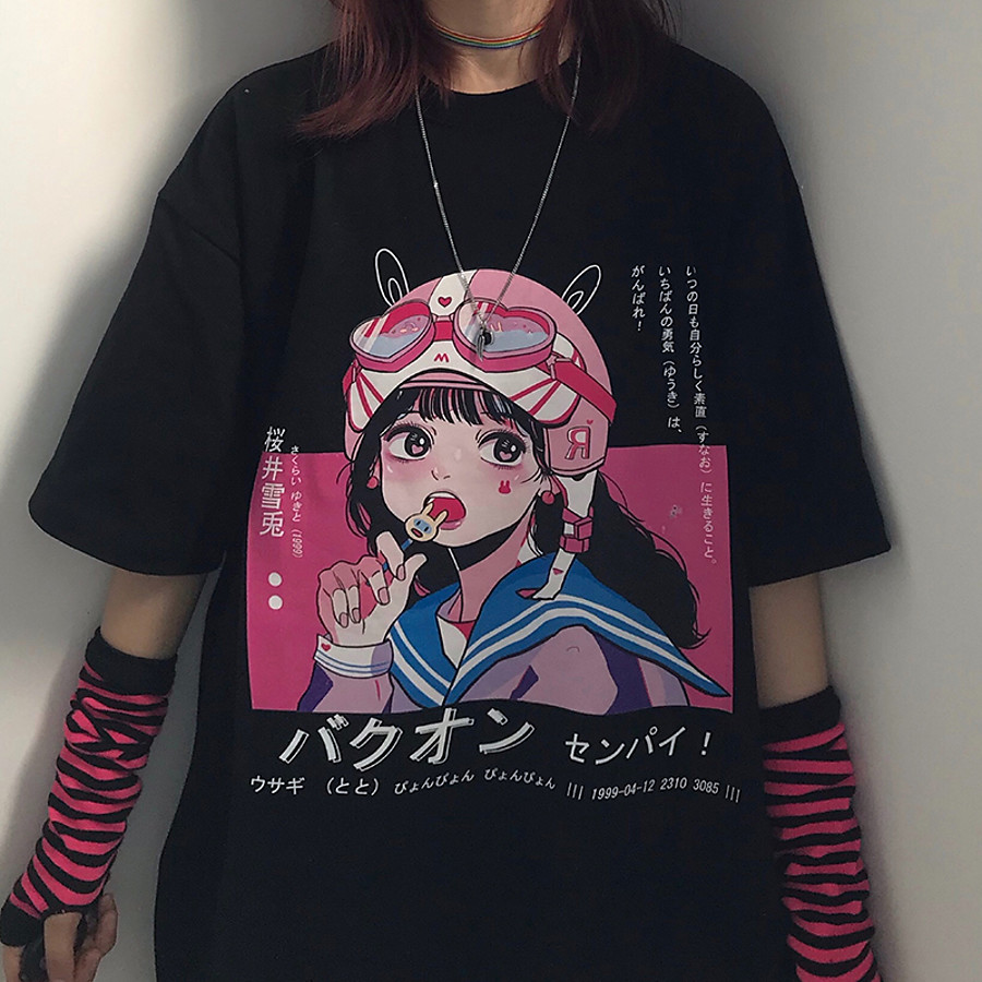  Inspired by Gothic Cosplay Polyester / Cotton Blend Cosplay Costume T-shirt Harajuku Graphic Kawaii Print T-shirt For Men's / Women's