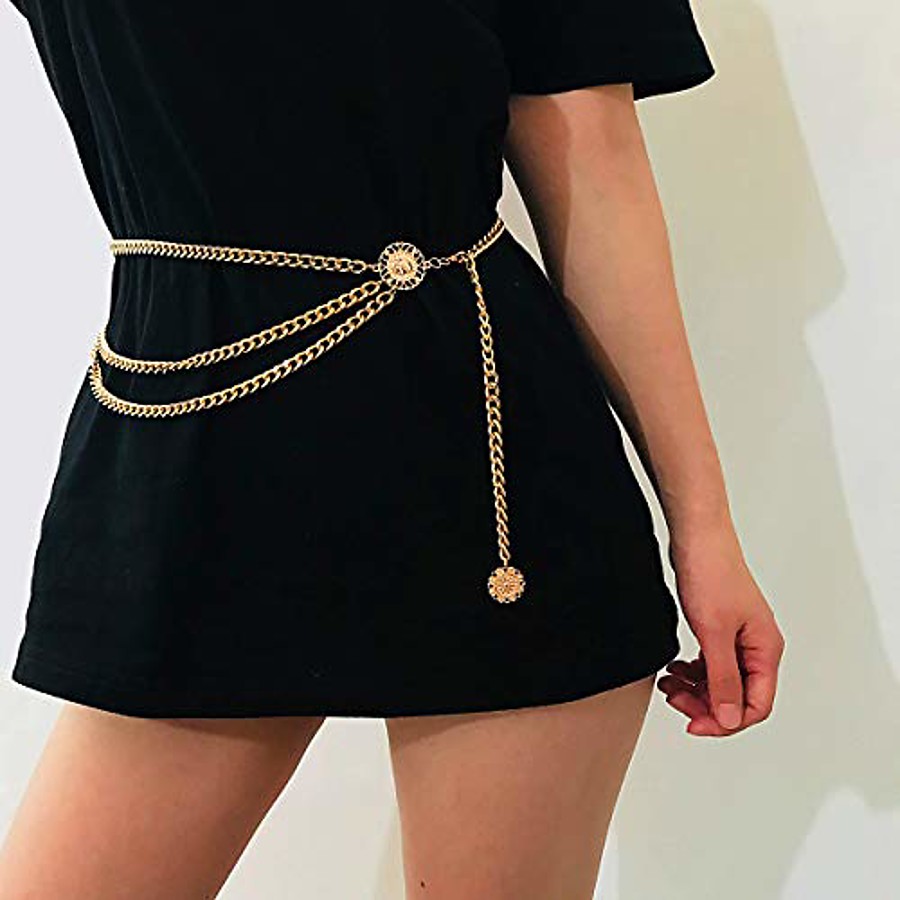  Women's Chain Gold Silver Party Wedding Street Dailywear Belt Pure Color / Fall / Winter / Spring / Summer / Alloy