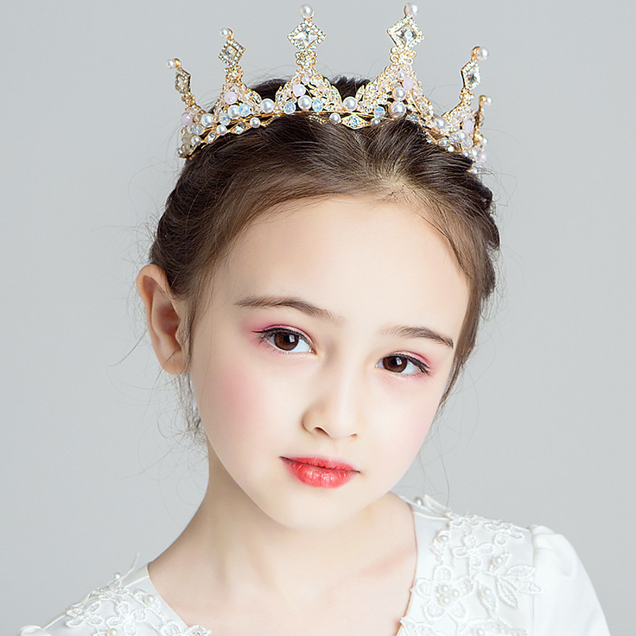  Kids Baby Girls' Crown Tiara Hairpin Korea Cute Fashion Elegant Personality Birthday Gift Exquisite Performance Princess Headband