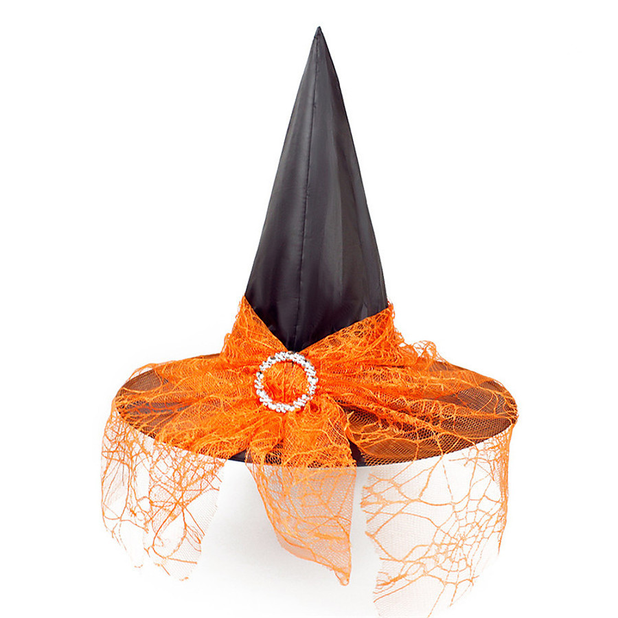  Per donna Cappello da festa Retato Feste Halloween Mascherata Nero Arancione Colore puro Cappello / Autunno / Inverno / Vintage ▾