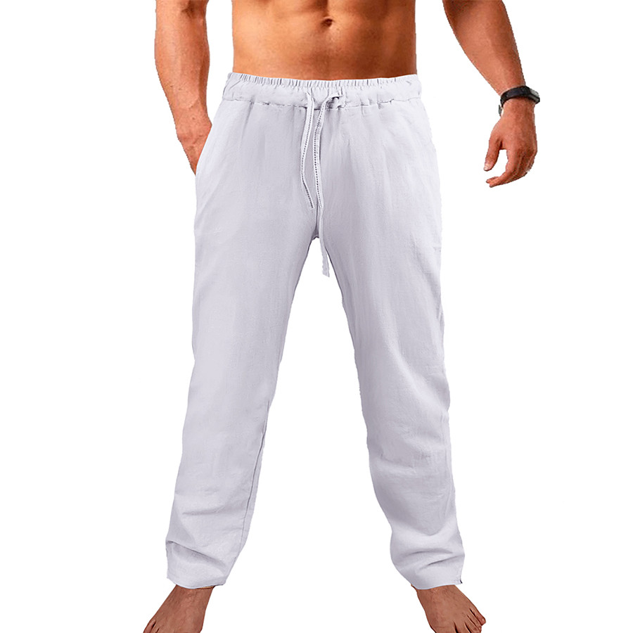  Men's Running Pants Yoga Pants Jogger Pants Pants / Trousers Sweatpants Bottoms Side Pockets Elastic Waistband Quick Dry Moisture Wicking Lightweight Apricot Gray khaki Yoga Fitness Gym Workout Plus