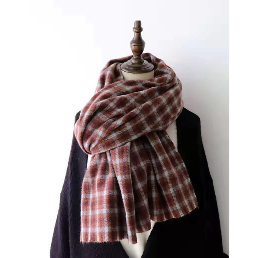  Women's Women's Shawls & Wraps Red Party Scarf Plaid / Basic / Fall / Winter