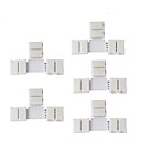 hesapli LED Şerit Işıklar-5 adet 10mm 4pin 5050 rgb renkli led şerit i&amp;ccedil;in t şekli led bağlayıcı