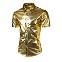 billige Innendørs IP Nettverkskameraer-Tynn Klassisk krage Skjorte Herre - Ensfarget, Grunnleggende Fest / Kortermet