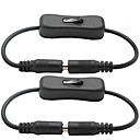 tanie Sterownik LED-2 paczka 5.5x2.1mm dc męski na żeński złącze zasilacza inline włącznik / wyłącznik dla 12v 5050 3528 led strip światło i inne niskie napięcie applica