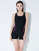 hesapli One-piece swimsuits-Kadın&amp;#39;s Sportif Temel Askılı Havuz Siyah &amp;Ccedil;ocuk Bacak Tek Par&amp;ccedil;alılar Mayolar - Solid Zıt Renkli Siyah &amp;amp; Kırmızı Arkasız L XL XXL Havuz / Sexy