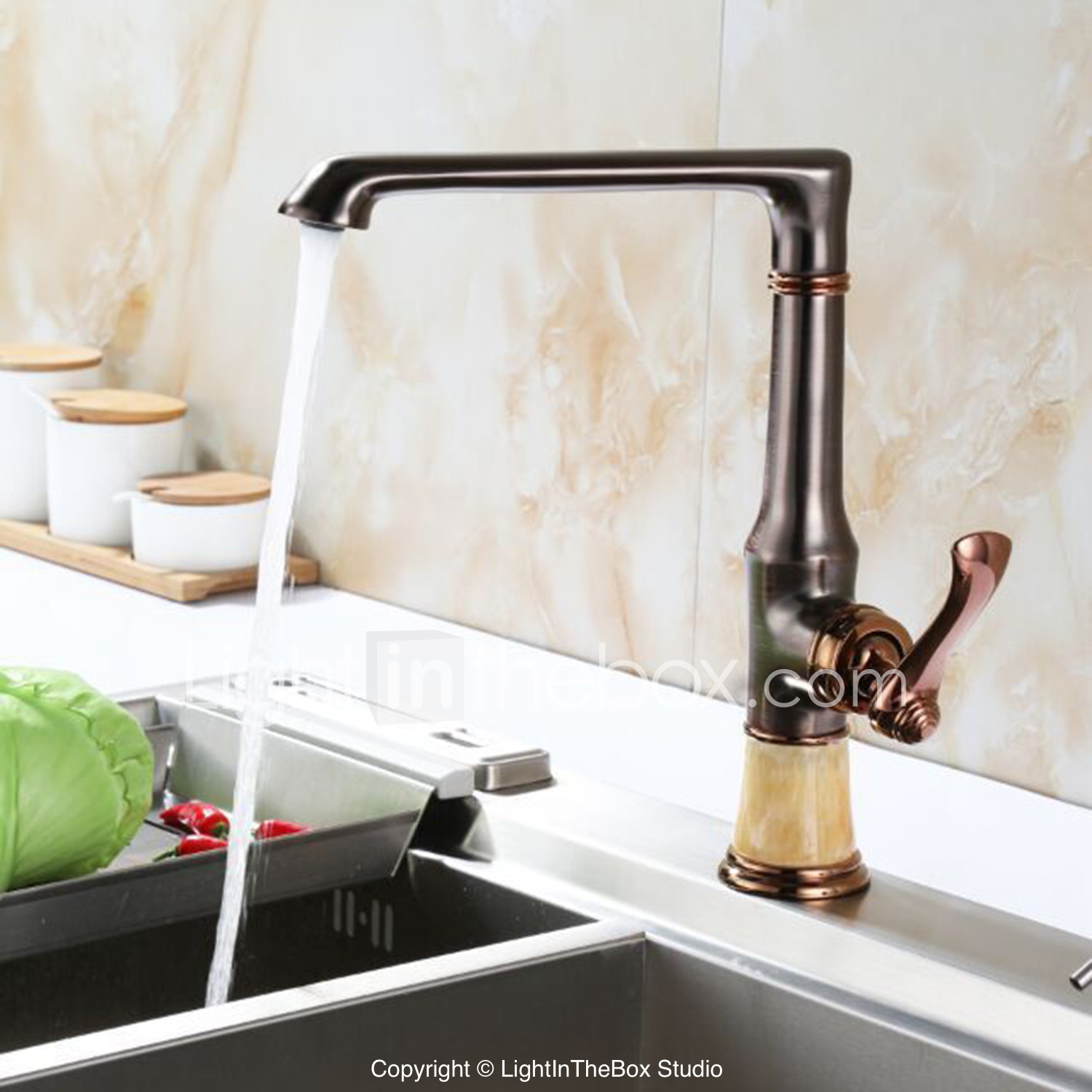 Kitchen Faucet Art Deco Retro Rose Gold Standard Spout
