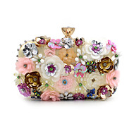 Clutches Evening Bags Online For 2018 Women S Bags Polyester Evening Bag Imitation Pearl Crystal Rhinestone Flower Fl Print Rainbow Wedding