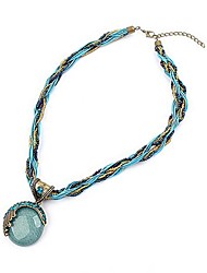Недорогие -Жен. Бирюза Скрученный Ожерелья с подвесками Богемные европейский Мода Богемный Красный Зеленый Синий 42+5 cm Ожерелье Бижутерия 1шт Назначение Для вечеринок День рождения Подарок Повседневные