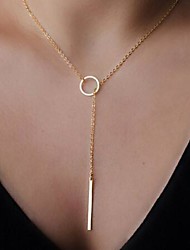 Недорогие -Жен. лассо Бар Ожерелья с подвесками Y Ожерелье длинное ожерелье Дамы Классический Простой стиль Серебряный Золотой Ожерелье Бижутерия Назначение