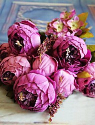 お買い得  -人工花 1 ブランチ 欧風 バラ テーブルトップフラワー