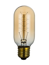 preiswerte -BriLight 1pc 40W E27 E26/E27 T45 Warmes Weiß 2300 K Glühbirne Vintage Edison Glühbirne Wechselstrom 220V Wechselstrom 110-130V