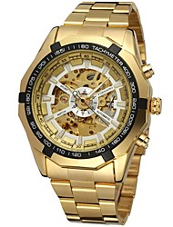 Недорогие -FORSINING Муж. Часы со скелетом Наручные часы Механические часы С автоподзаводом Нержавеющая сталь Золотистый С гравировкой Аналоговый Роскошь Мода - Золотой Белый Черный