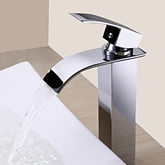 Lightinthrbox Grifos de Baño Sprinkle® - Moderno Cromo Cascada 1 Orificio Lightinthrbox Grifos de Baño Sprinkle® - Moderno Cromo Cascada 1 Orificio