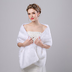 Faux Fur / Imitation Cashmere Wedding / Party Evening Women's Wrap With Pattern Shawls Faux Fur / Imitation Cashmere Wedding / Party Evening Women's Wrap With Pattern Shawls