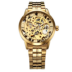 WINNER Herrn Automatikaufzug Mechanische Uhr Armbanduhr Transparentes Ziffernblatt Edelstahl Band Luxus Gold WINNER Herrn Automatikaufzug Mechanische Uhr Armbanduhr Transparentes Ziffernblatt Edelstahl Band Luxus Gold